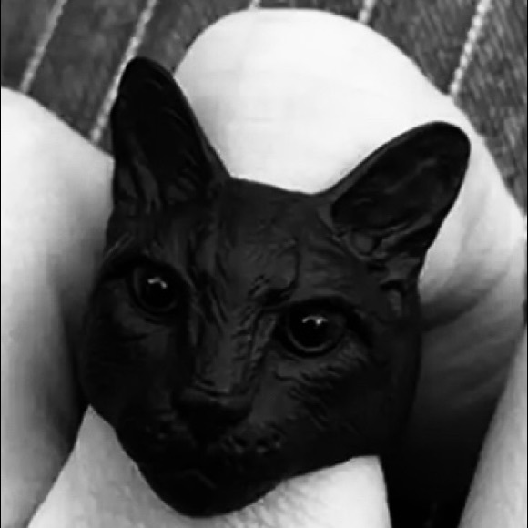 Wicked Black Cat Adjustable Ring - Picture 2 of 4